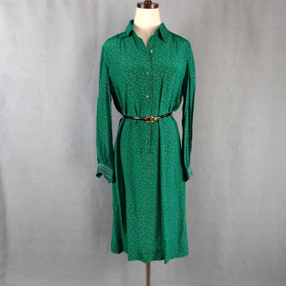 Vintage Nat Kaplan Couture Silk Floral Shirt Dress - Picture 2 of 14